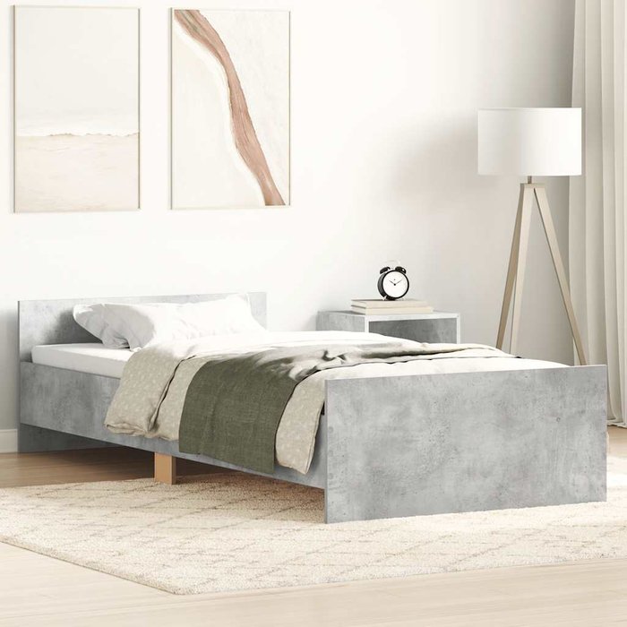 Estructura de cama madera de ingeniería gris hormigón 100x200cm vidaxl