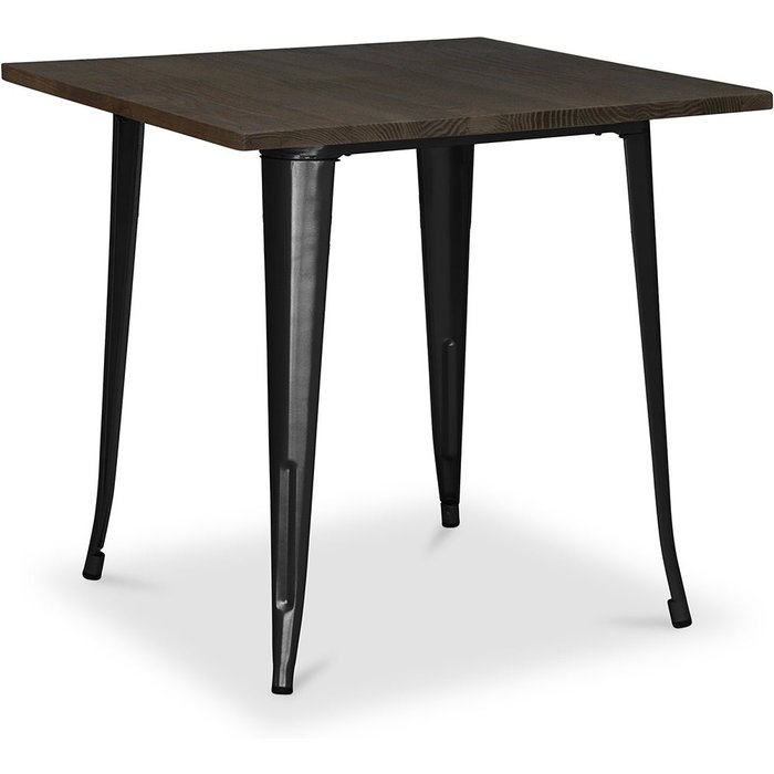 Mesa de comedor industrial bistrot metalix - 80 cm - madera oscura