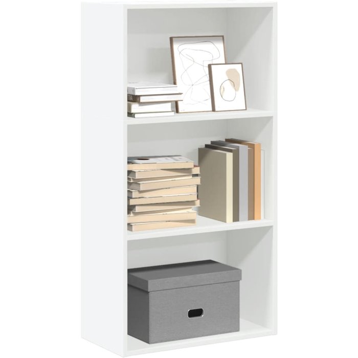 Librería blanca, 60x30x114 cm, madera de ingeniería. - pangivo