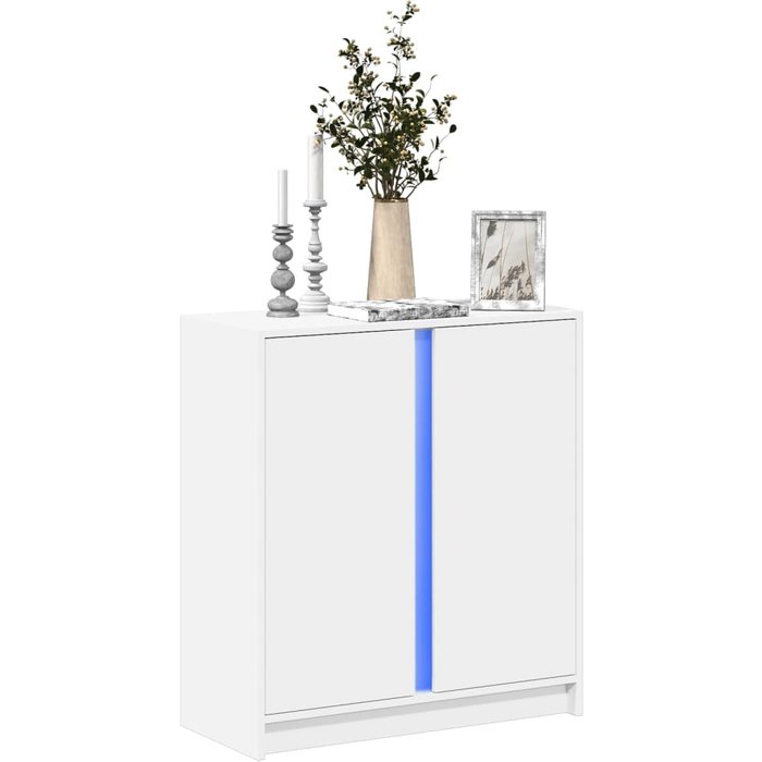 Aparador con iluminación led blanca, 77x34x85 cm, madera de ingeniería.