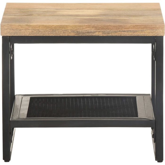 Mesa auxiliar de madera maciza de mango 40x40x35 cm - comfortxl