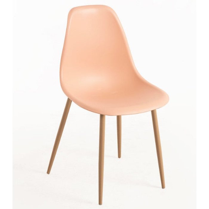 Silla escandinava kerry naranja claro y natural - juego de 2
