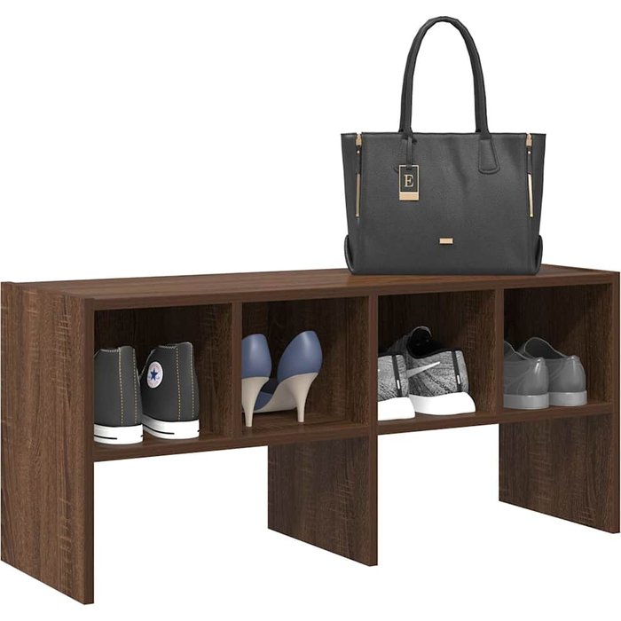 Zapatero apilable roble marrón 89,5x30x40 cm