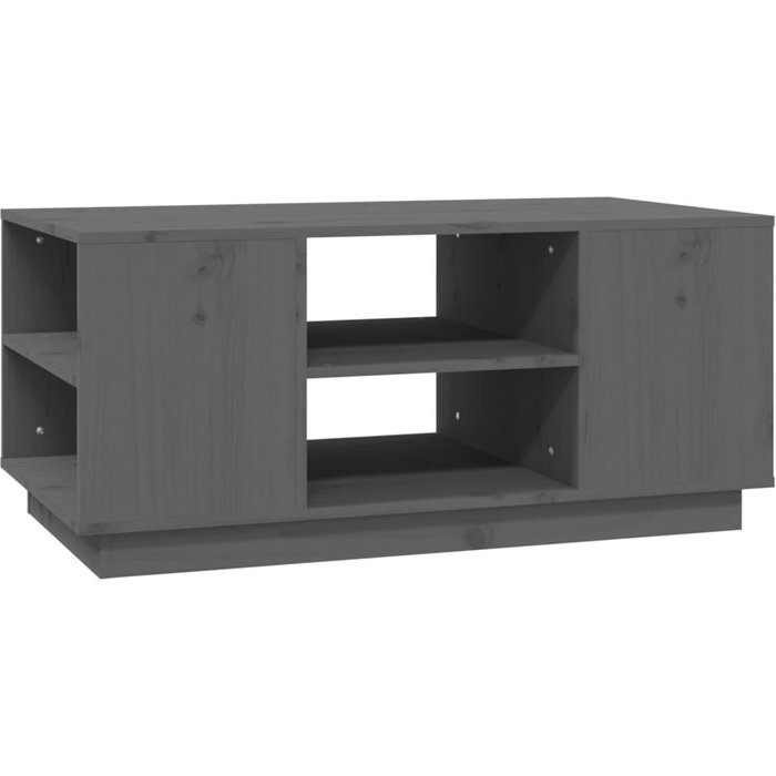 Mesa de centro de pino macizo, gris, 90x49x40,5 cm - comfortxl
