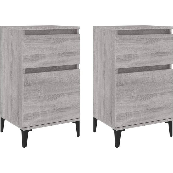 Mesitas de noche 2 piezas sonoma gris 40x35x70 cm