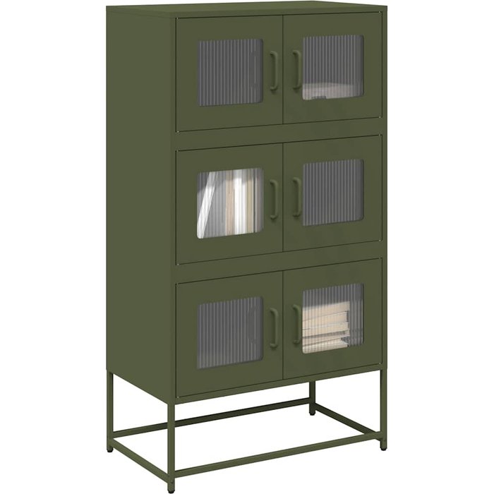 Aparador de acero verde oliva 68x39x123 cm vidaxl