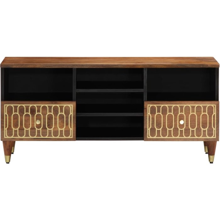 Mueble tv | mueble de salón madera maciza de mango 100x33x46 cm cfw20311