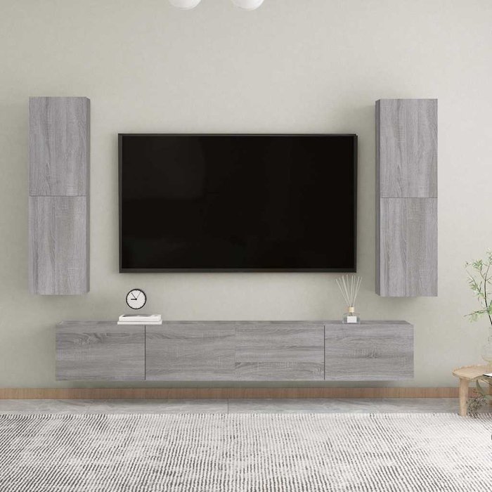 Mueble de tv de pared sonoma, gris, 30,5x30x110 cm