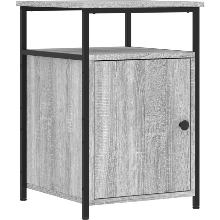 Mesita de noche sonoma de contrachapado gris 40x42x60 cm - comfortxl