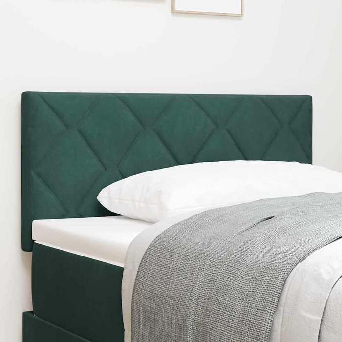 Maison exclusive - cabecero led verde oscuro 90 cm cuero sintético