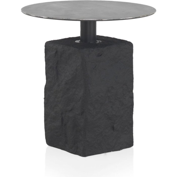 Mesa auxiliar redonda con base de poli resina mgo