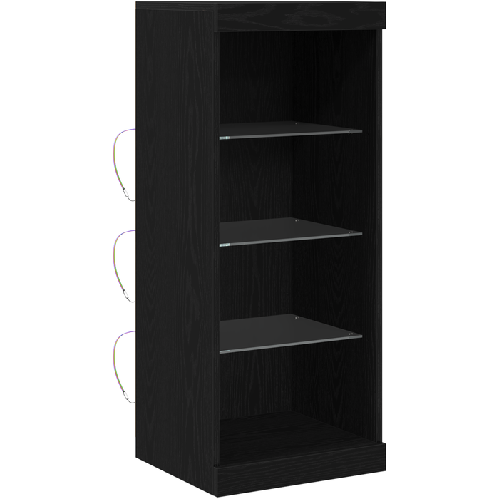 Aparador | consola con luces led roble negro 41x37x100 cm cfw726567