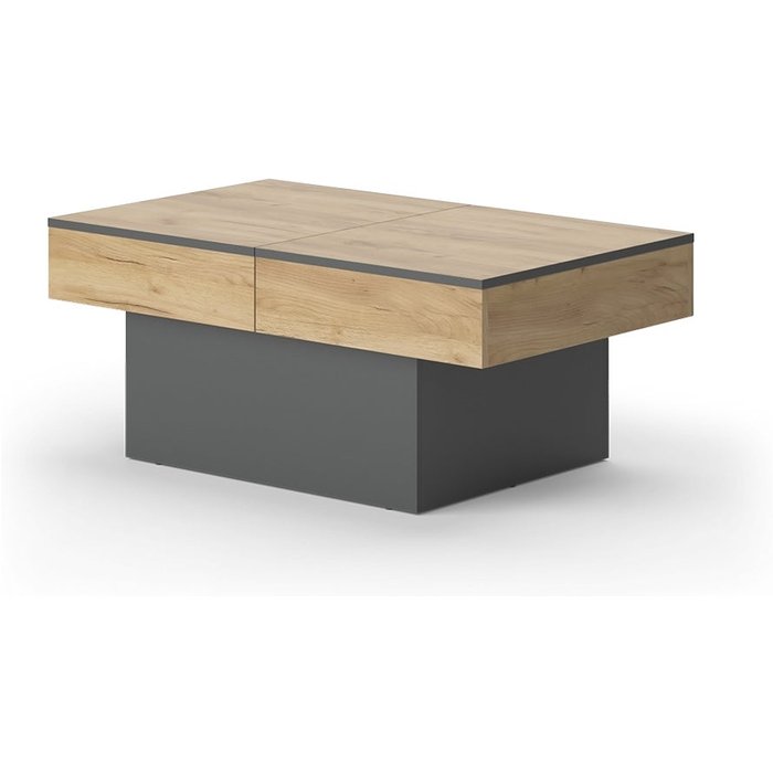 Vicco mesa de centro boto, antracita/roble dorado, 95 x 58 cm extensible