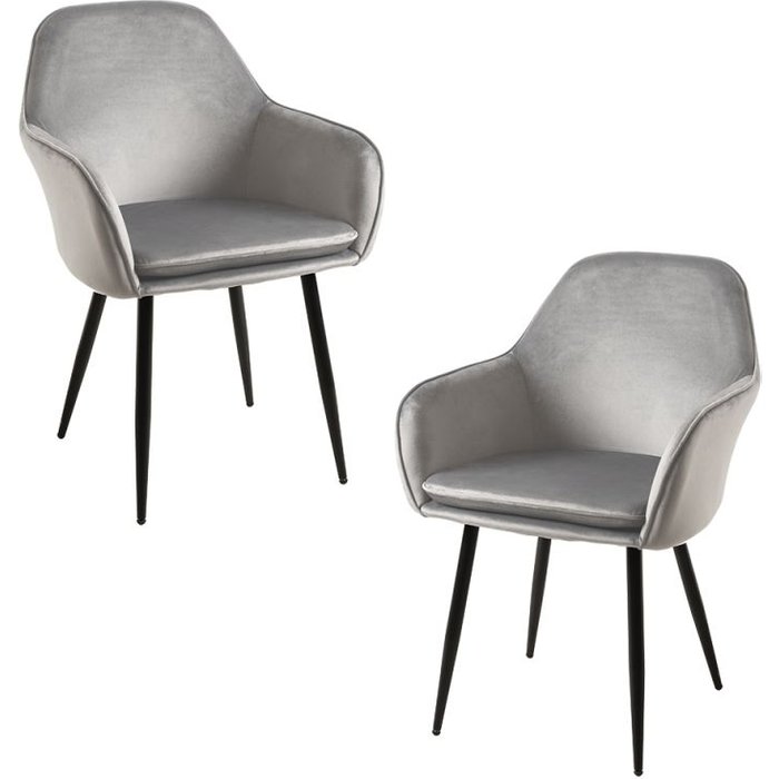 Regalos miguel - packs sillas comedor - pack 2 sillas chic black - gris claro