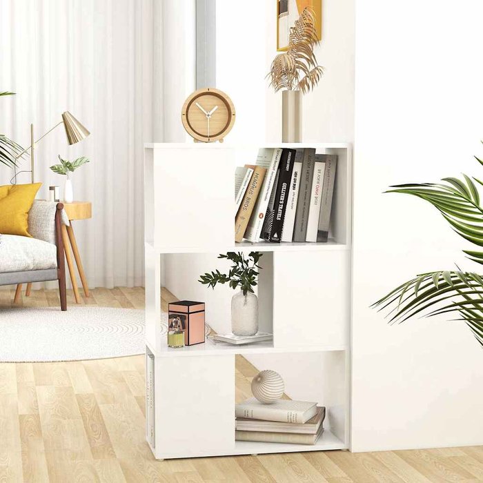 Librería/separador de ambientes blanco, 60x24x94 cm - pangivo