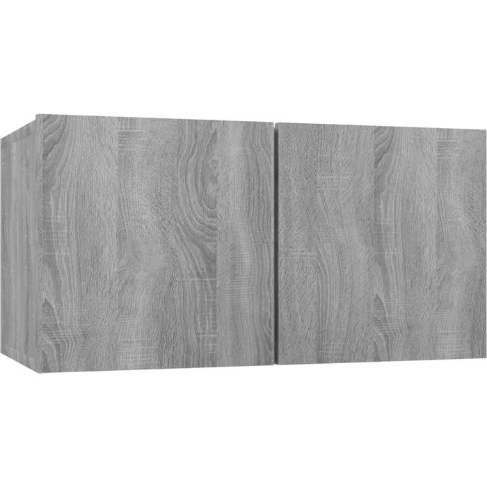 Mueble de tv de pared sonoma de contrachapado gris 60x30x30 cm - comfortxl