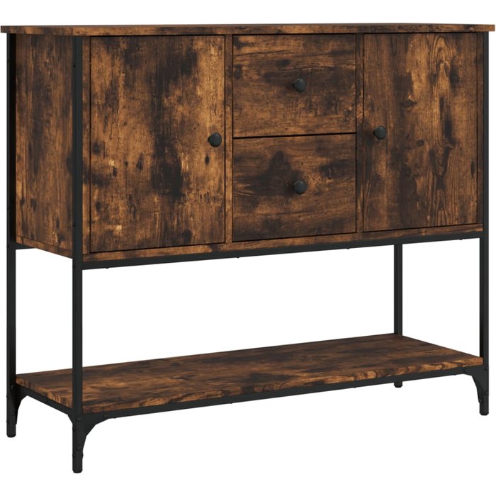 Aparador de madera de ingeniería roble ahumado 100x36x85 cm - comfortxl