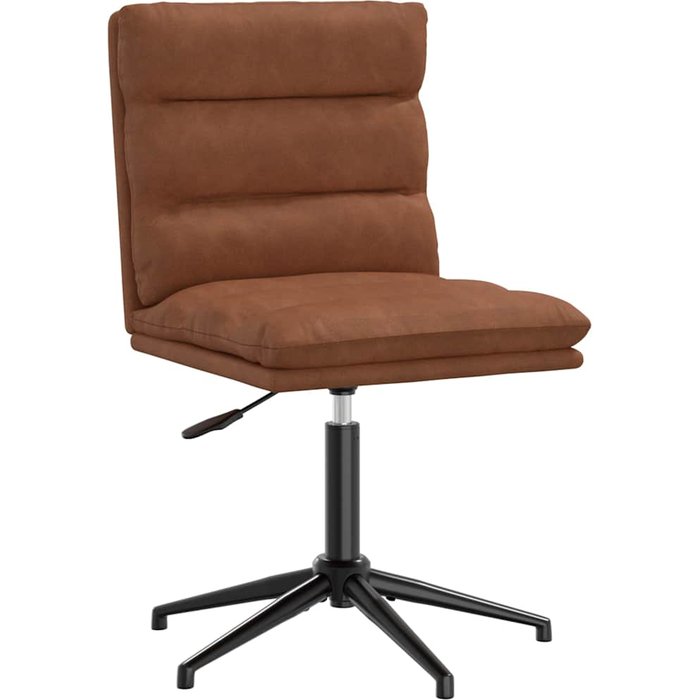 Silla de comedor de piel sintética marrón
