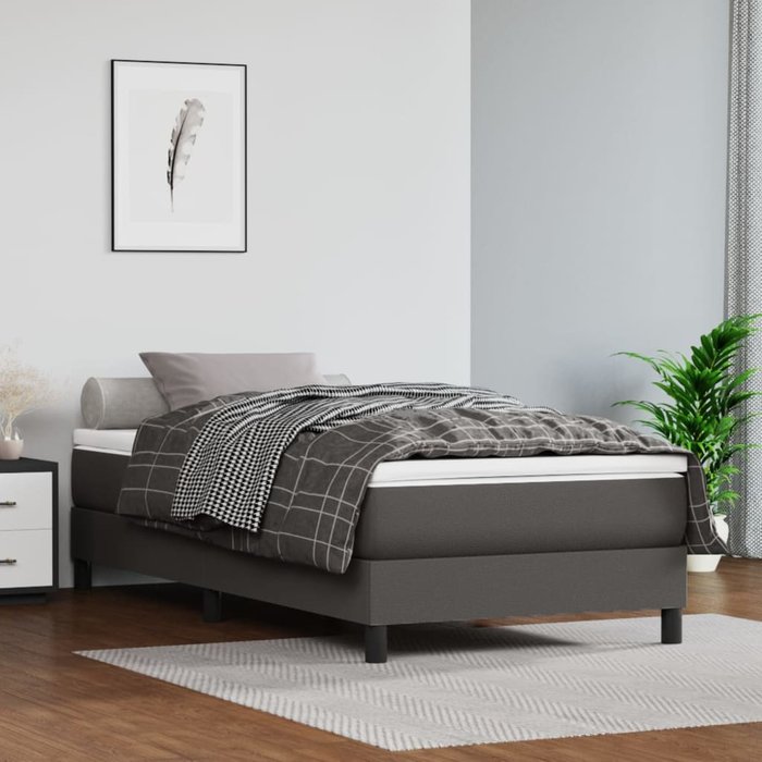 Maison exclusive - estructura de cama con somier cuero sintético gris 80x200 cm