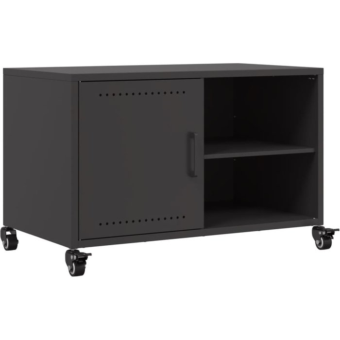 Mueble de tv acero negro 68x39x43,5 cm - comfortxl
