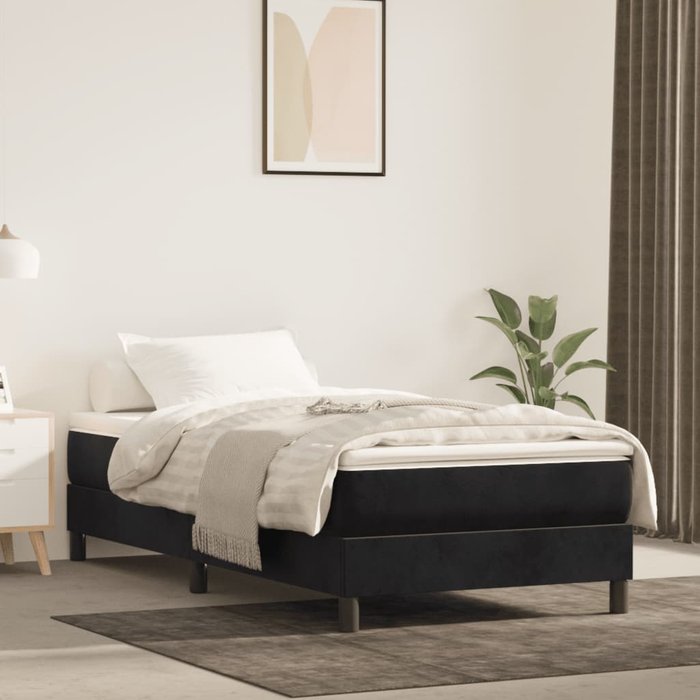 Maison exclusive - estructura de cama con somier terciopelo negro 90x190 cm