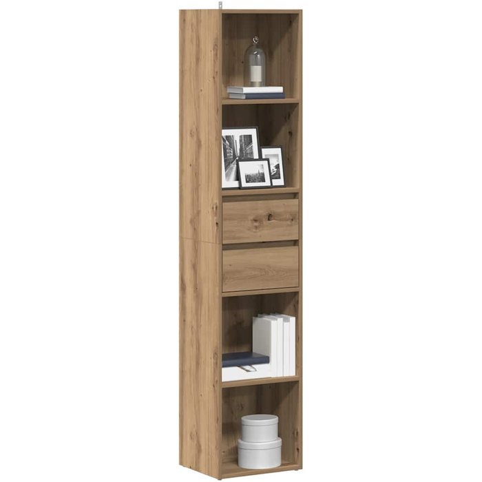 Librería artesanal de roble 36x30x171 cm de madera contrachapada