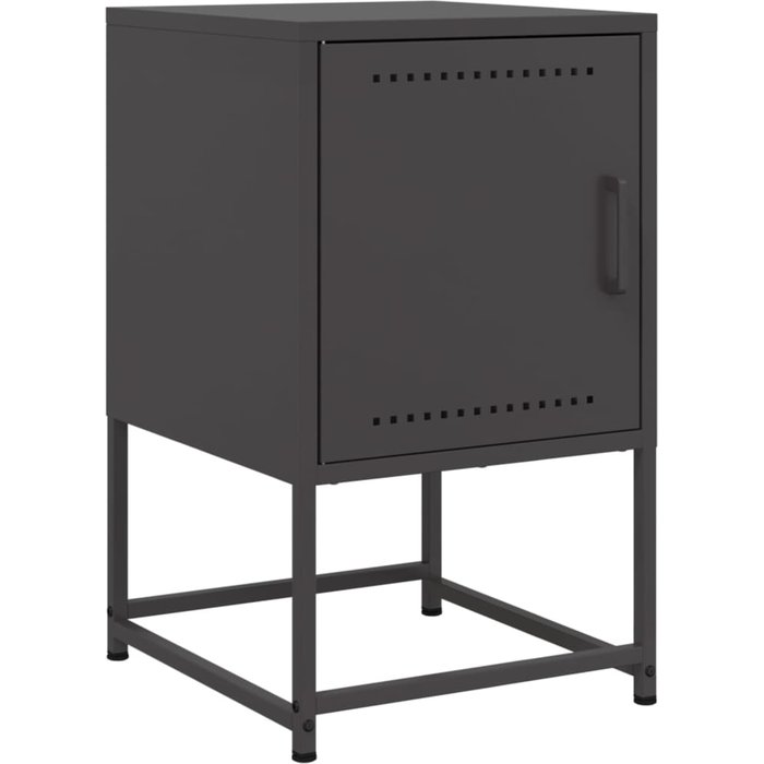 Mesita de noche acero negra 36x39x60,5 cm - comfortxl