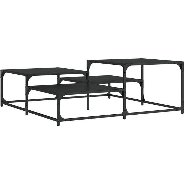 Mesa de centro madera de ingeniería negro 107x107x40 cm - comfortxl