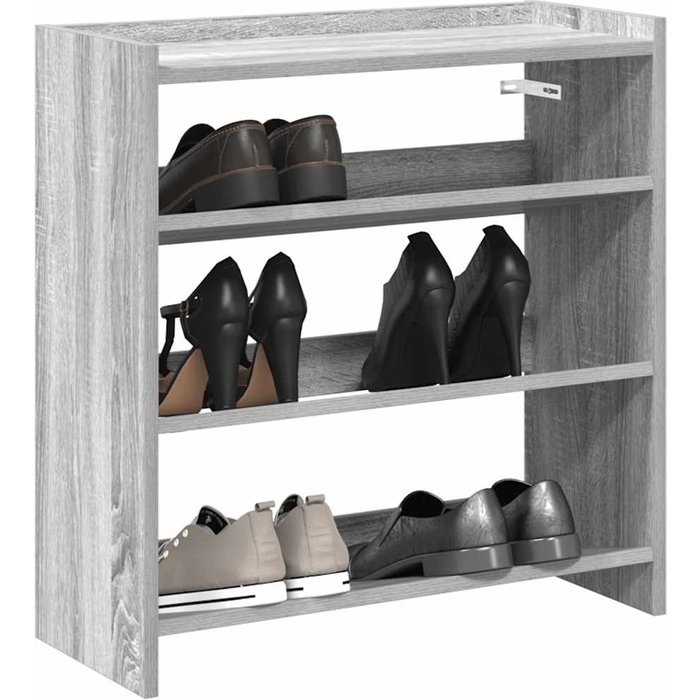 Zapatero sonoma gris de 60x25x62 cm, madera de ingeniería.