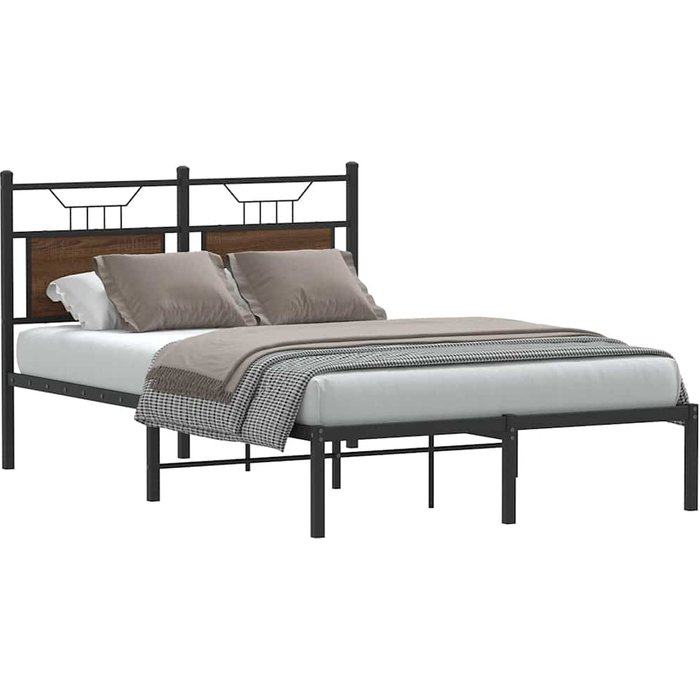 Maison exclusive - estructura de cama sin colchón madera marrón roble 120x190 cm