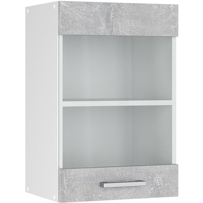 Vicco mueble alto universal r-line, hormigón, 40 cm con puerta de cristal