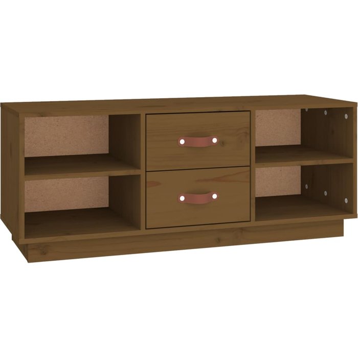 Mueble tv de pino macizo color marrón miel 100x34x40 cm - comfortxl