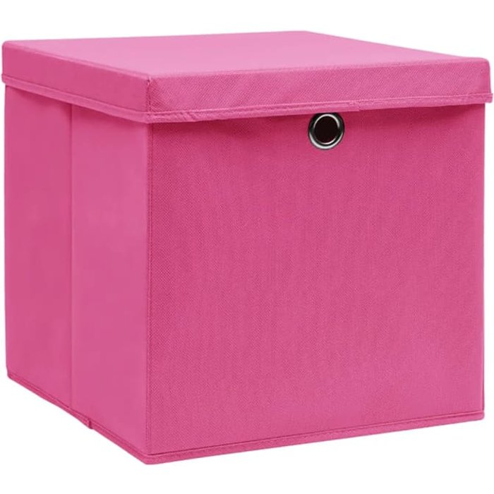 Cajas de almacenaje con tapas 10 uds rosa 28x28x28 cm - comfortxl
