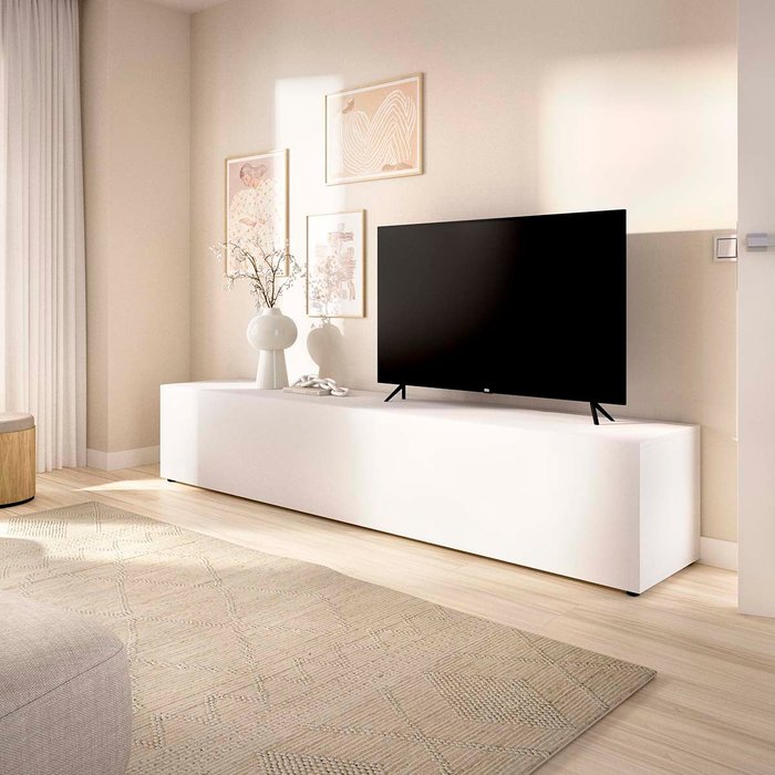 Mueble bajo de tv noka - blanco - ancho 220 cm - homekit