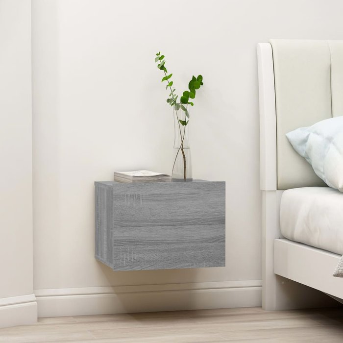Mesitas de noche 2 uds contrachapada gris sonoma 40x30x30 cm - comfortxl