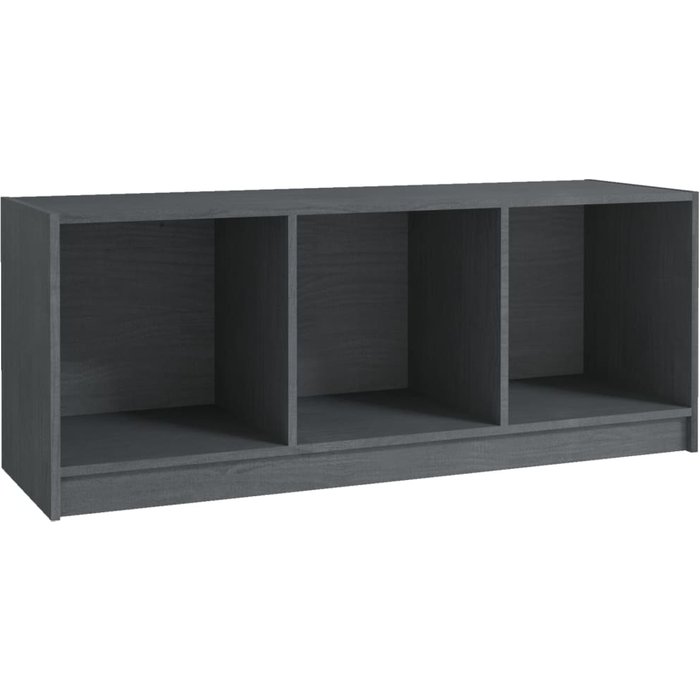 Mueble tv gris 104x33x41 cm madera maciza de pino