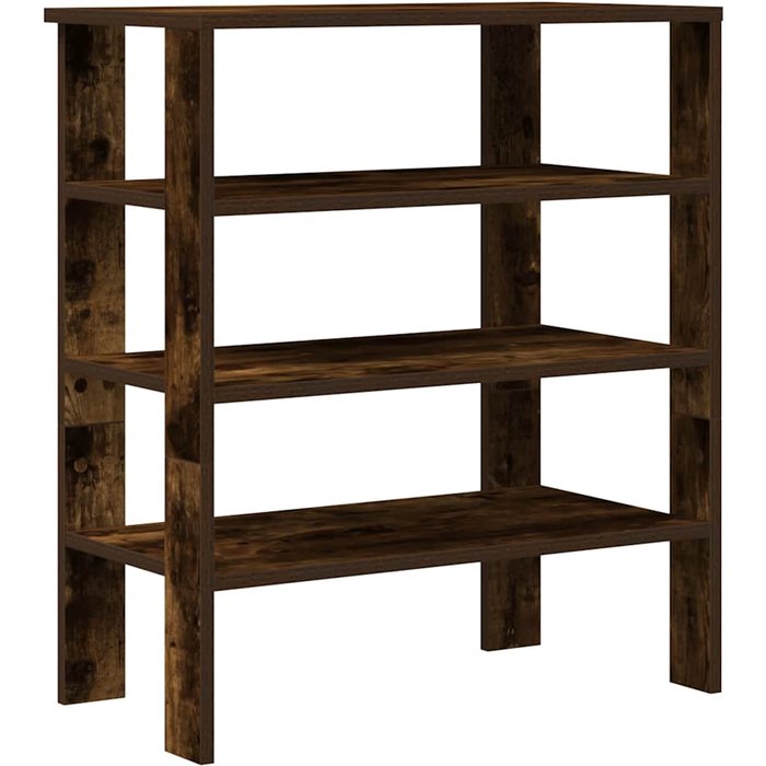 Zapatero de contrachapado de roble ahumado 61x32x70 cm - comfortxl