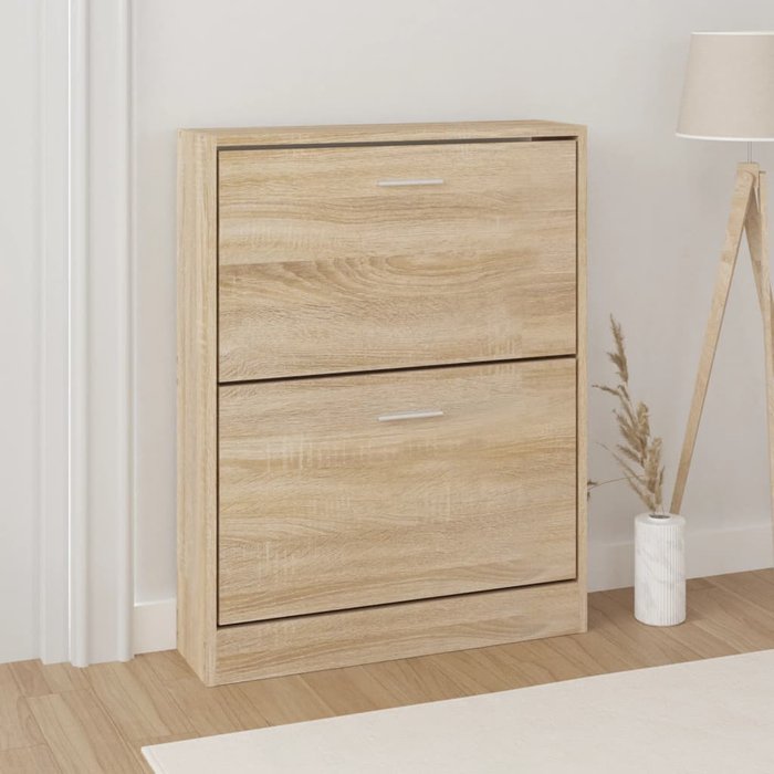 Zapatero, roble, 59x17x81 cm, madera de ingeniería