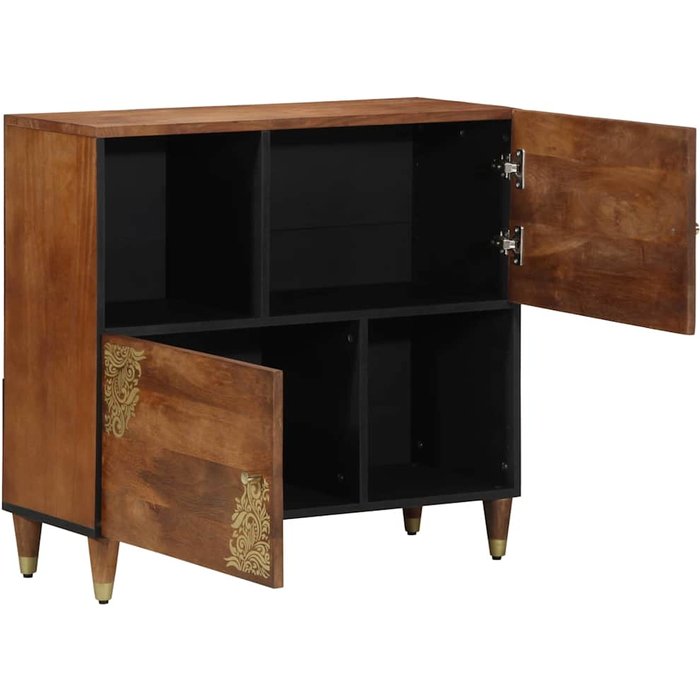 Vitrina | aparador marrón 80 x 33.5 x 75 cm madera maciza de mango