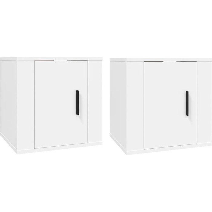 Mueble de tv de pared de 2 piezas, blanco, 40x34,5x40 cm - comfortxl