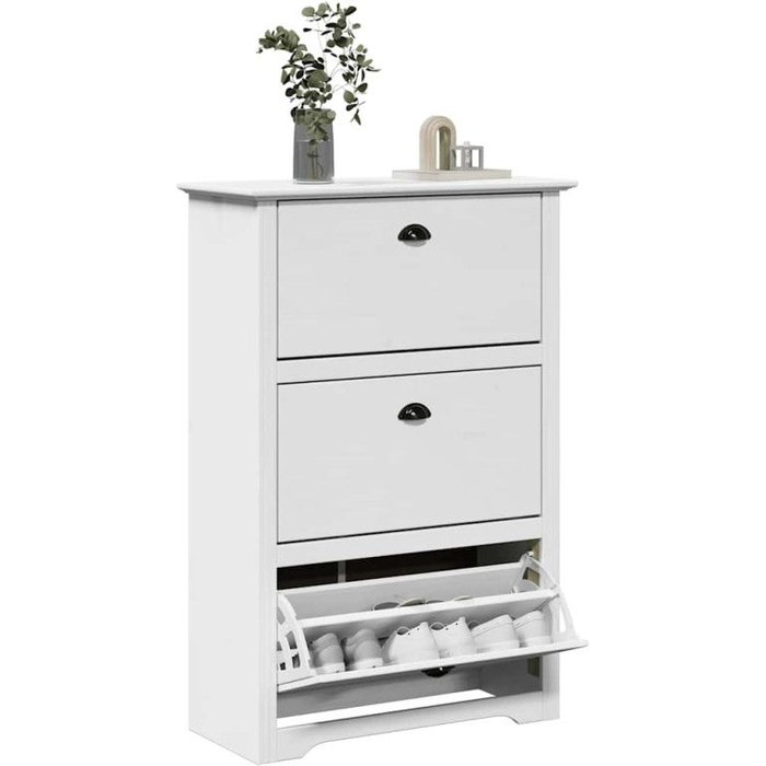 Vidaxl zapatero bodo blanco 80x35x118 cm