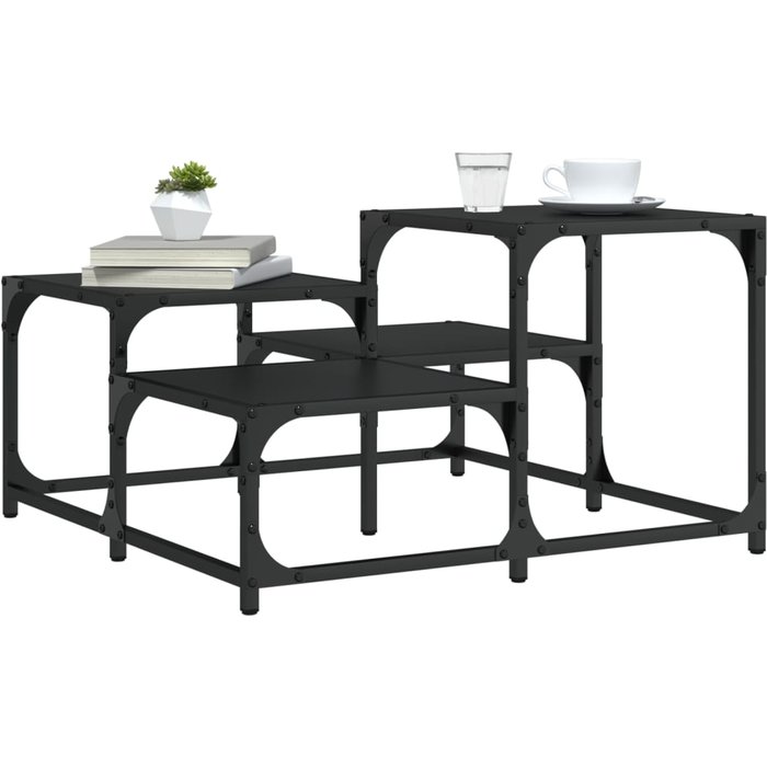 Maison exclusive - mesa de centro madera de ingeniería negro 68x68x40 cm