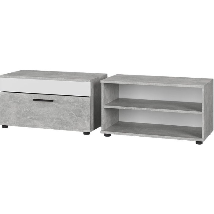 Vicco armarios de salón berno, hormigón/blanco, 2 partes