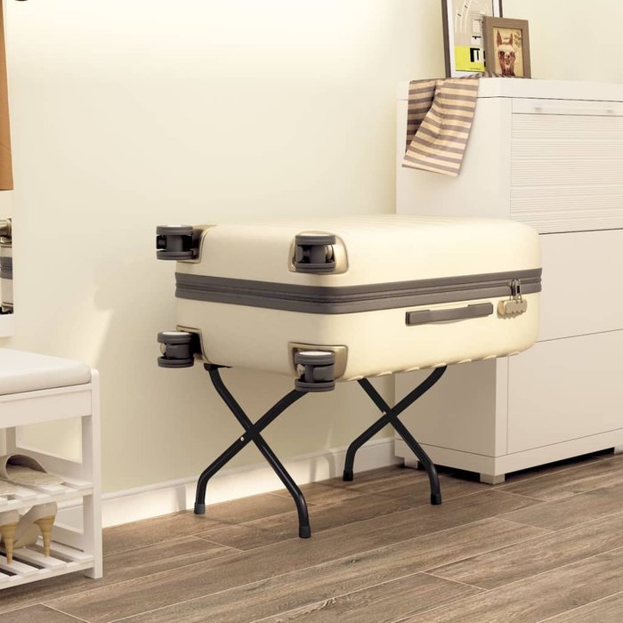 Portaequipajes con respaldo negro 56x39x52 cm