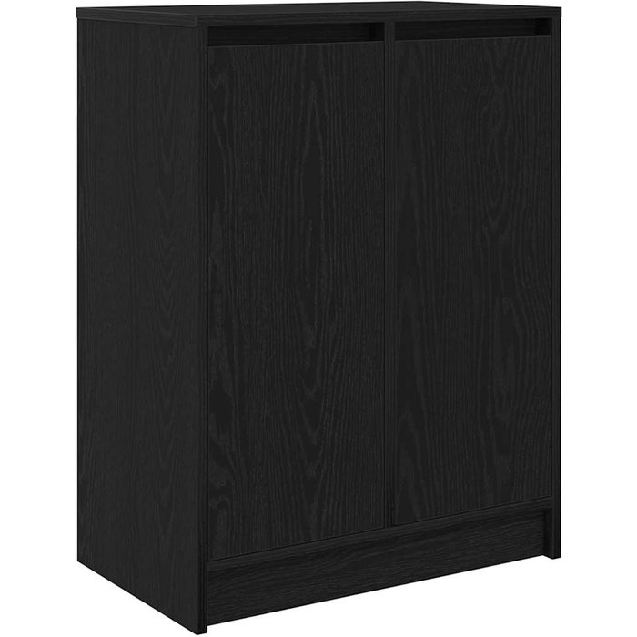 Zapatero de madera de roble negro 57x34x76 cm cfw64178