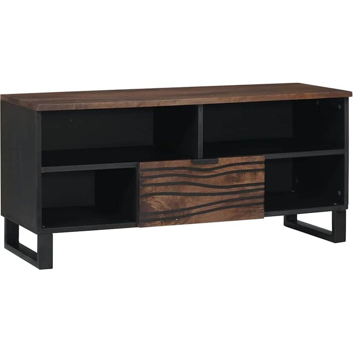 Armario de tv marrón 105 x 33 x 46 cm madera maciza de mango