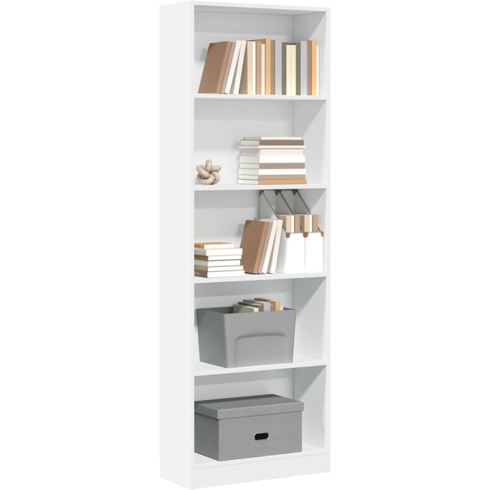 Librería blanca de madera contrachapada 60x24x176 cm