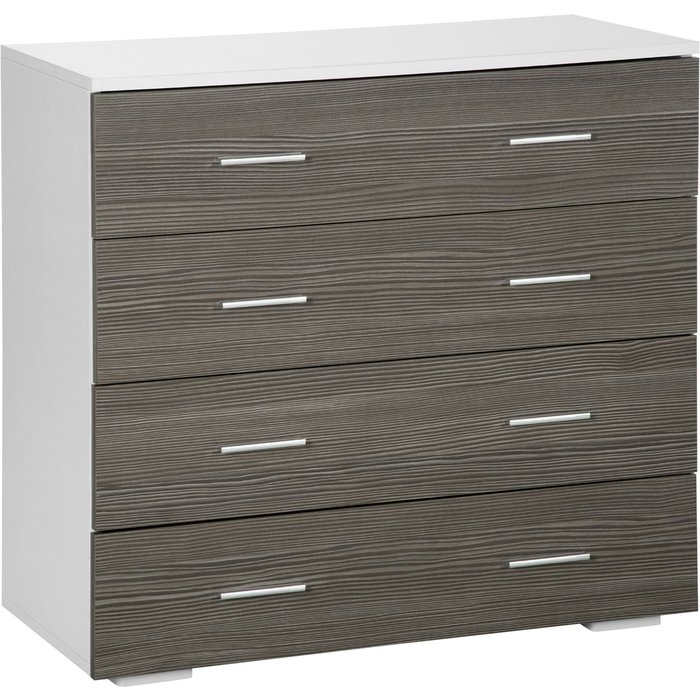Cómoda 4 cajones moderna blanco gris 76x35x72cm almacenaje dormitorio salón