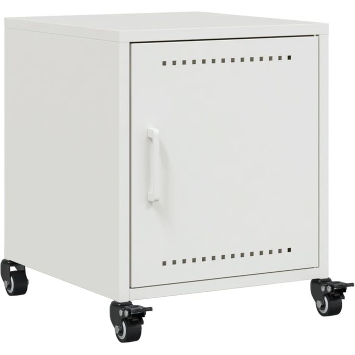 Mesita de noche,mesilla de noche acero blanco 36x39x43,5 cm cfw697043