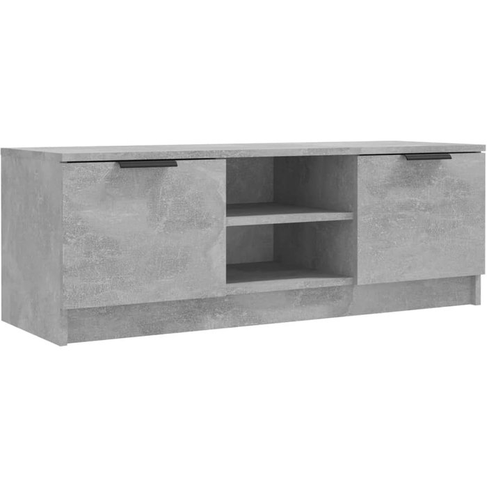Mueble de tv de hormigón en contrachapado gris 102x35x36,5 cm - comfortxl